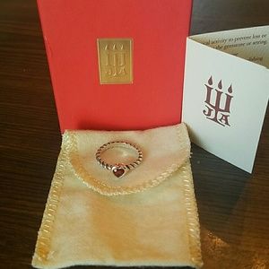 James Avery Heart Garnet Twisted Wire Ring
